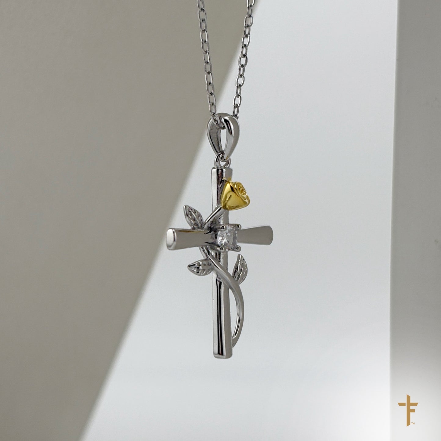 Rose Cross Necklace