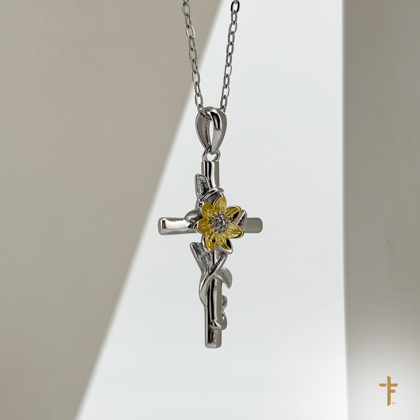 Sunflower Cross Necklace