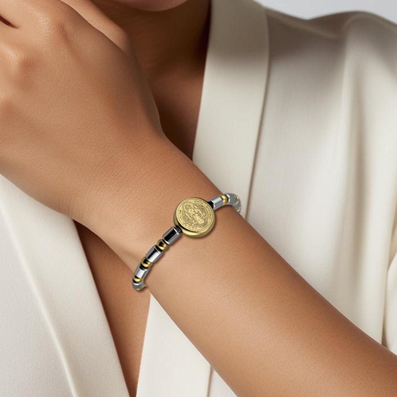 Saint Benedict Bracelet Silver-Gold (LIMITED EDITION)
