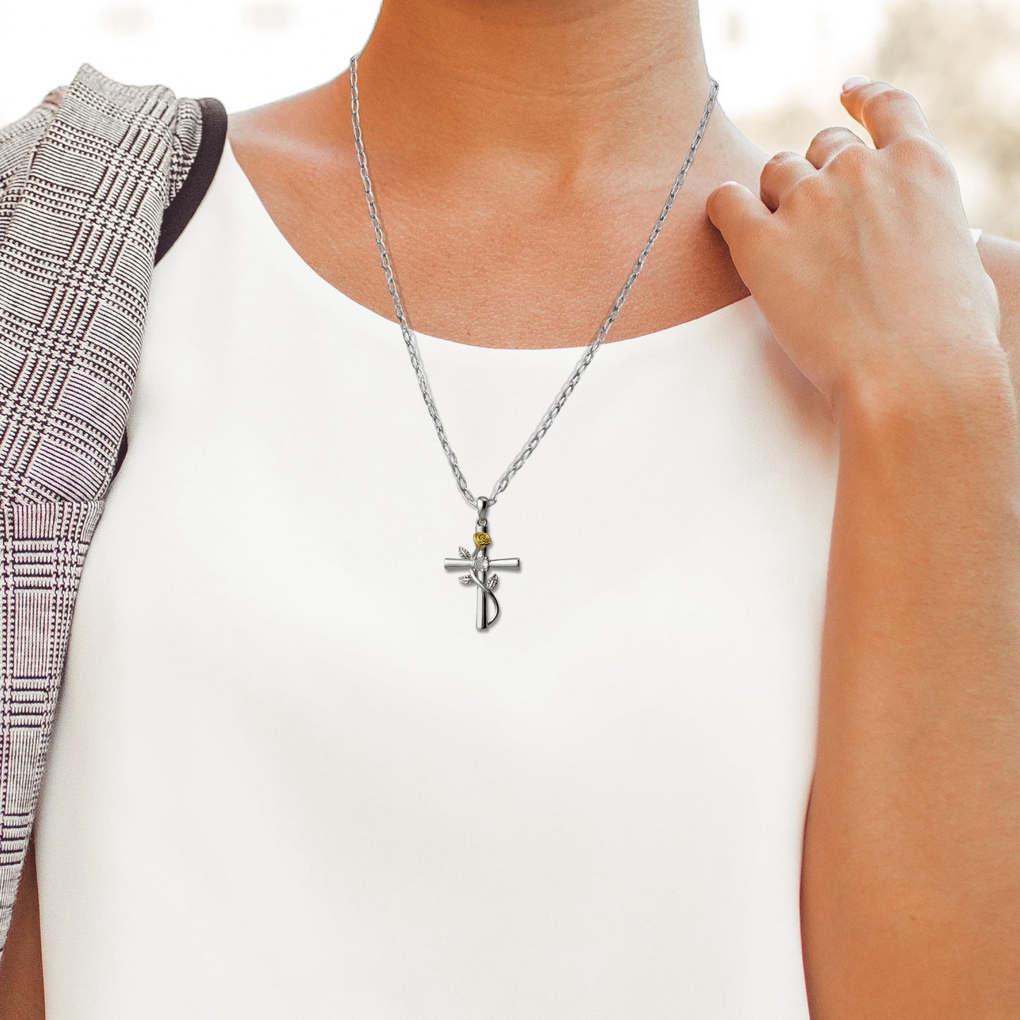 Rose Cross Necklace