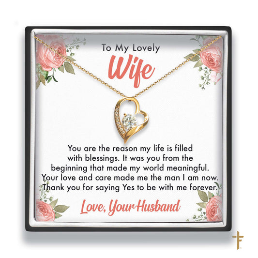 To My Wife Forever Heart Necklace