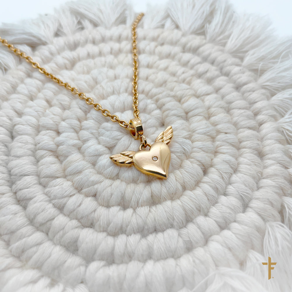 To My Amazing Teacher Angel Heart Necklace