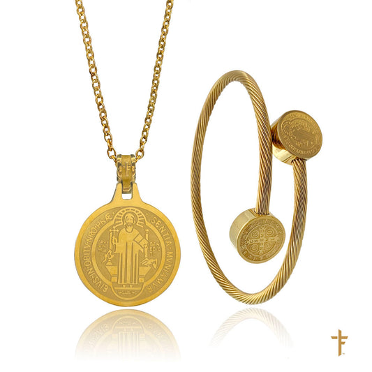 Saint Benedict Necklace with Adjustable Bangle