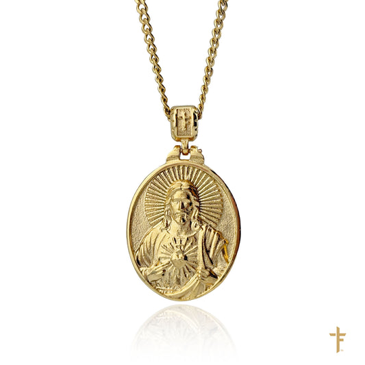 Sacred Heart of Jesus and Mary (3D crafted) Necklace