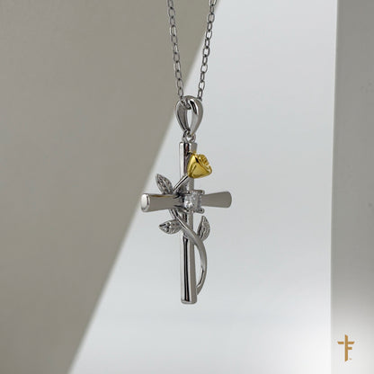 Rose Cross Necklace