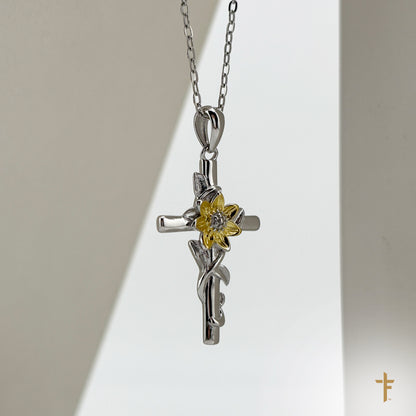 Sunflower Cross Necklace