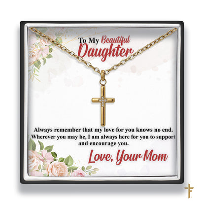 To My Beautiful Daughter Perpetual Cross Necklace