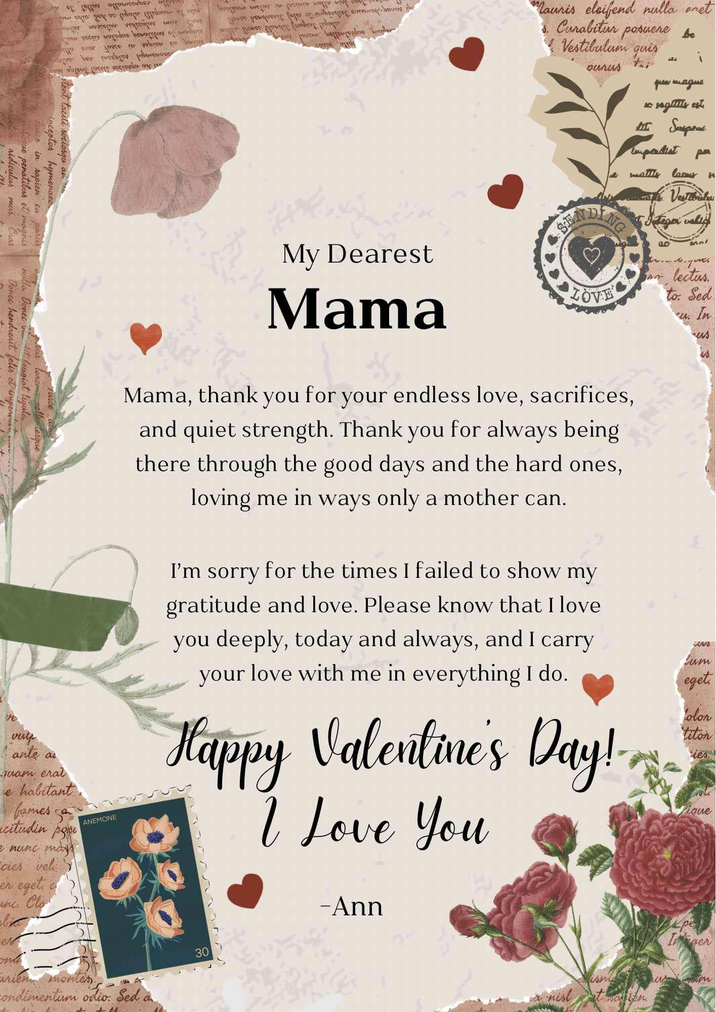 Personalized Message Card