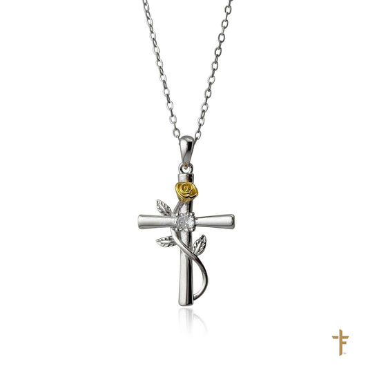 Rose Cross Necklace