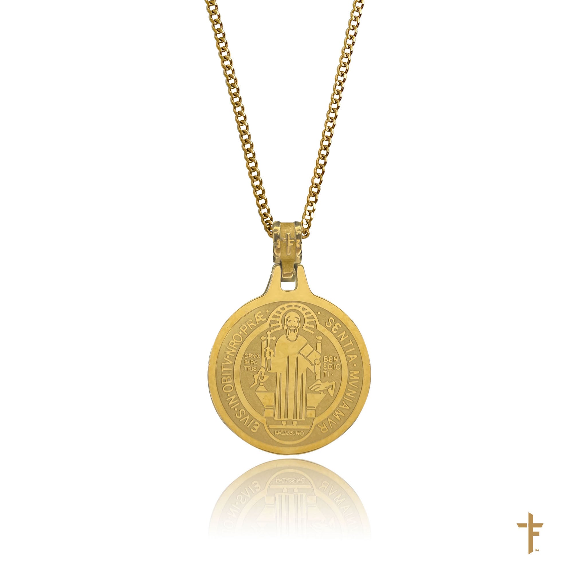 Saint Chain Saint Benedict Necklace (Cuban Chain) – FAITHLIFT