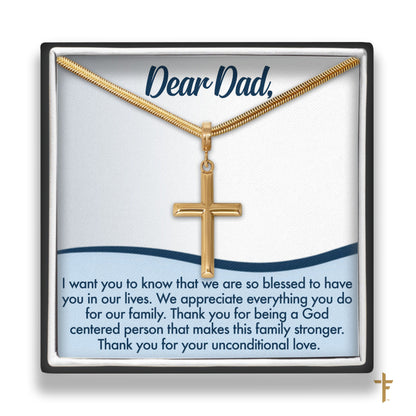 Dear DAD Cross Necklace