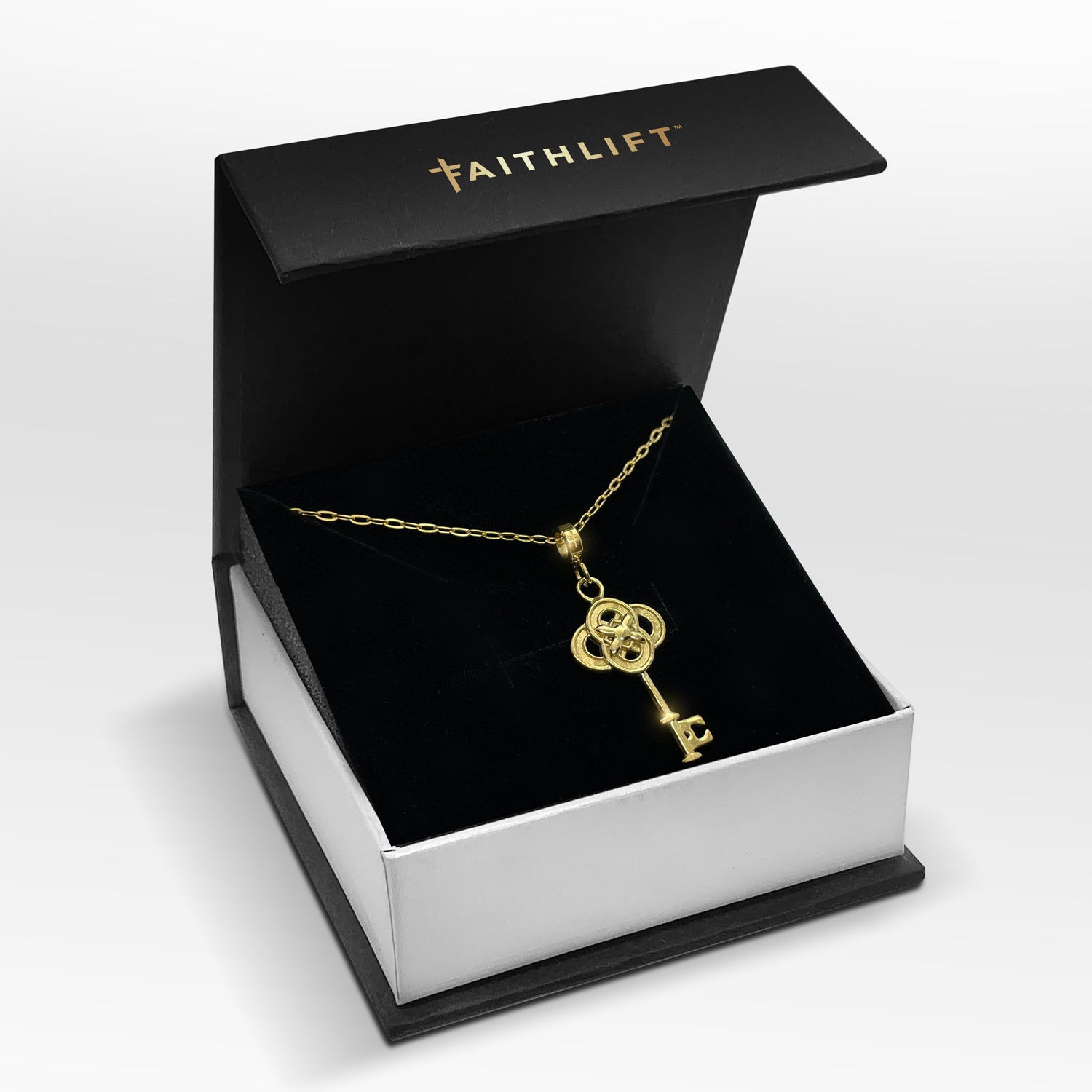 Faith deals key necklace