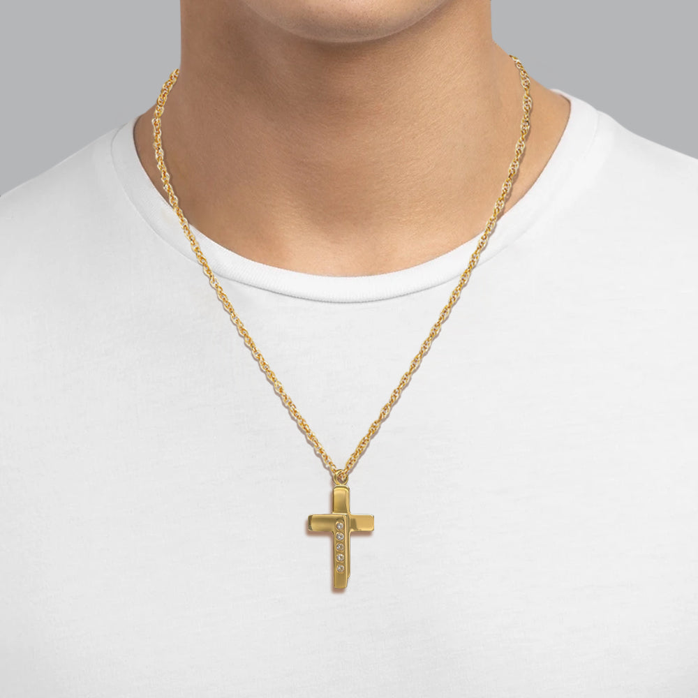 Gold cross deals necklace for ashes