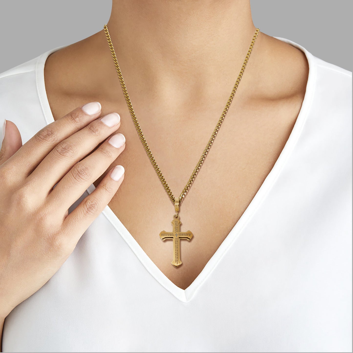 To My Husband Ancient Cross Necklace